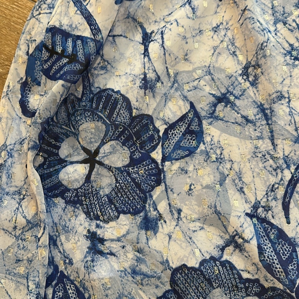 NWT WHBM Blue Floral Batik Halter Midi Dress Size 2 - Picture 8 of 11